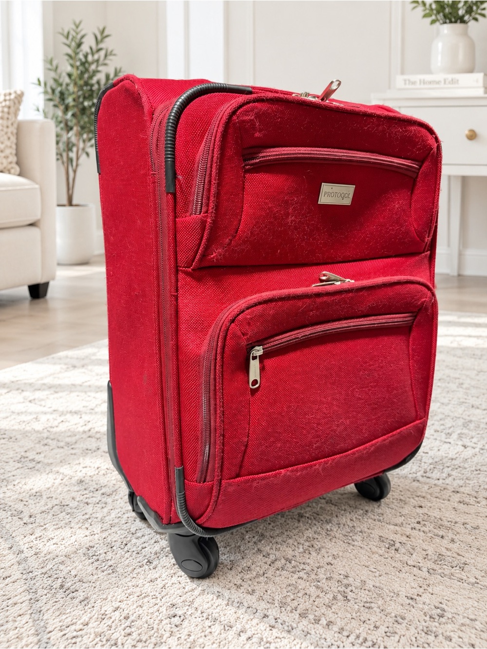 Red Carry-On Spinner Travel Bag